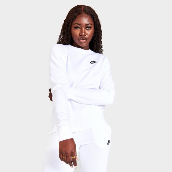 NIKE Club Fleece Pullover Sweatshirt White XS NWT - Picture 1 of 4